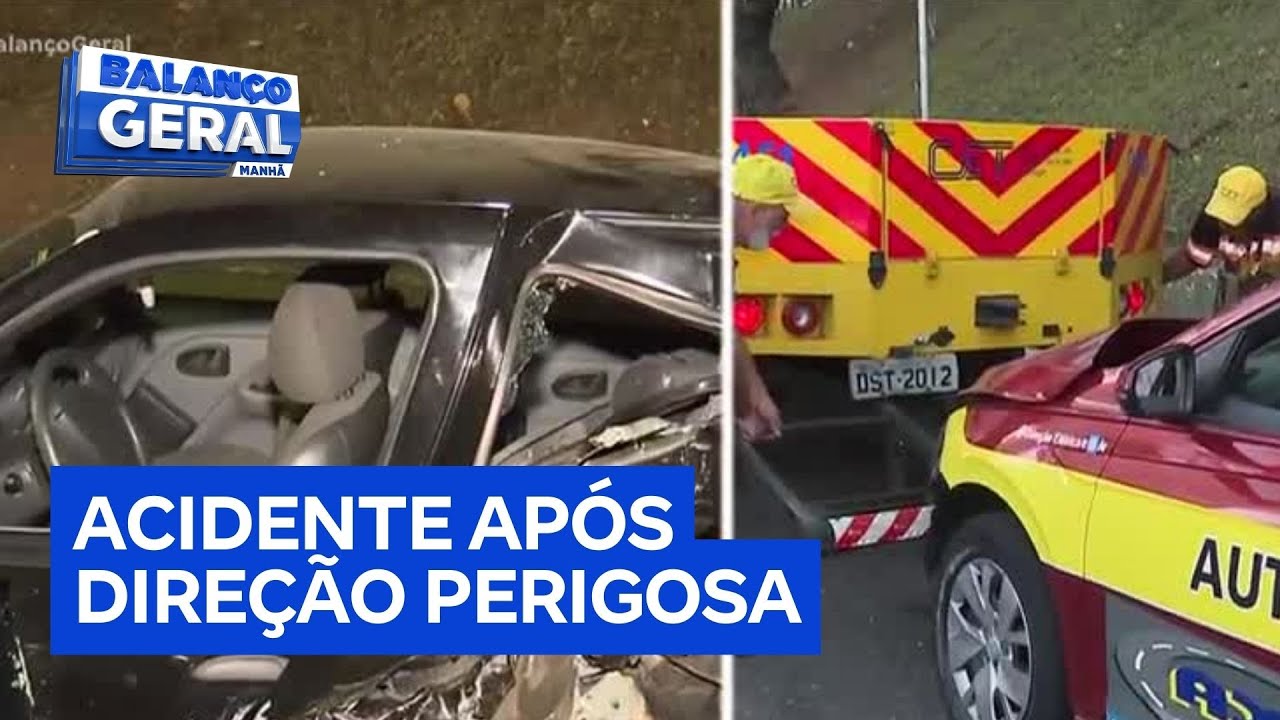 Motorista com sinais de embriaguez dirige carro de autoescola e provoca acidente em SP