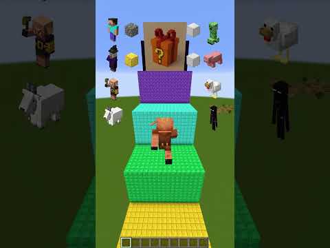 Creeper, Enderman, and many more are trying to jump the highest!