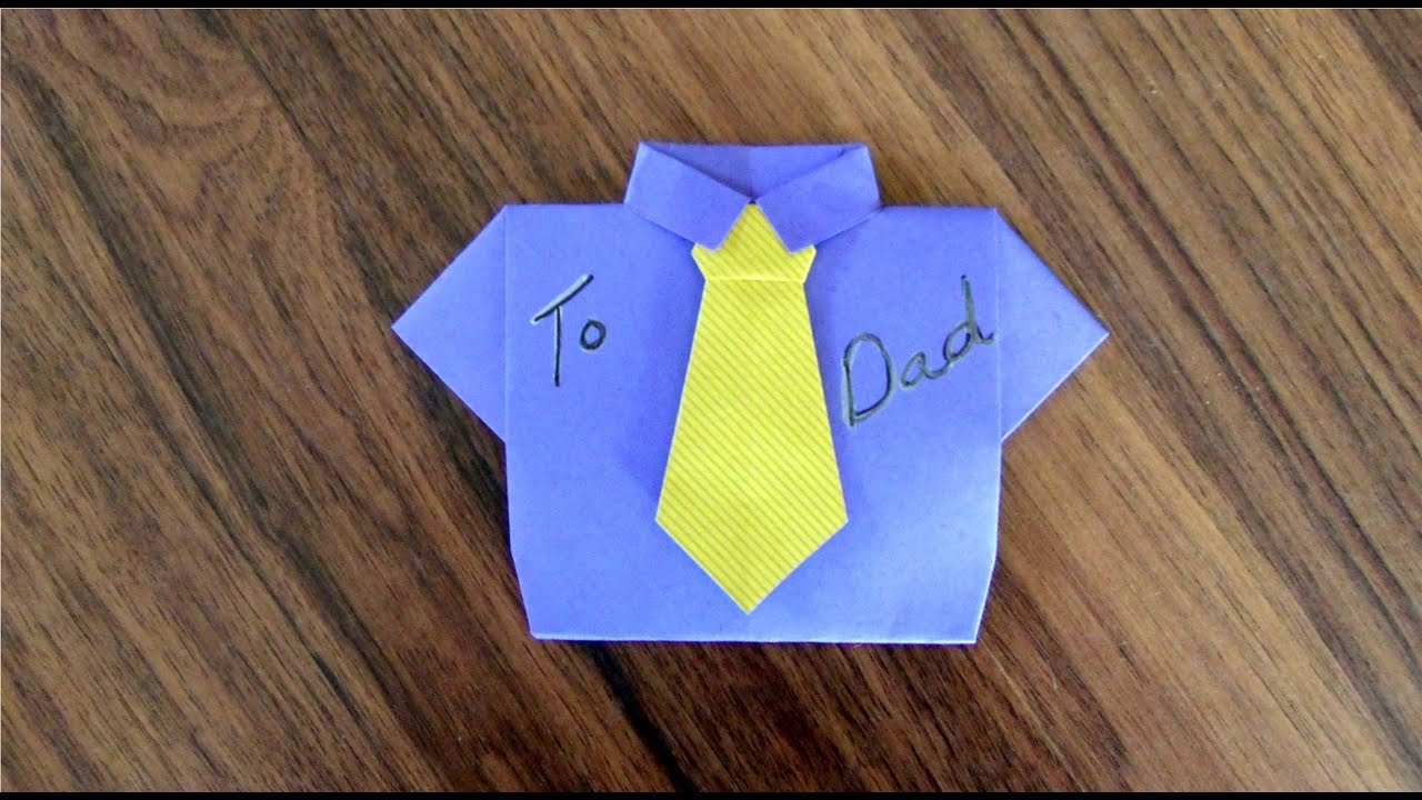 Fold a Father's Day card (or birthday or Missionary card), Part 2 the tie, origami YouTube