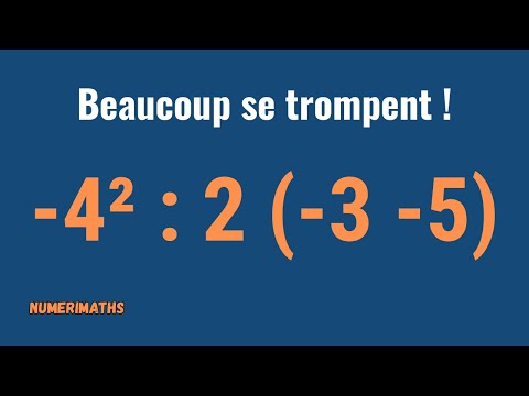🔎 -4² ÷ 2(-3 -5) : le calcul qui piège beaucoup d’élèves !