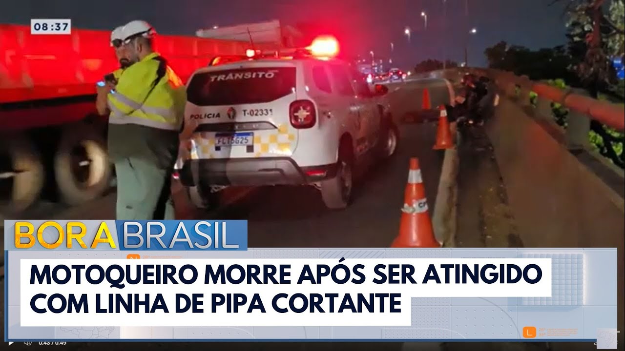 Motoqueiro morre após ser atingido com linha de pipa cortante