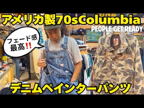 アメリカ製70sコロンビア ダックハンターカモ KEYデニムペインターパンツ