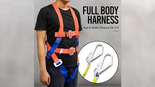Pratinjau video produk Stroux Safety Full Body Harness Protection Belt 2M Rope Type O Hooks - SRX22