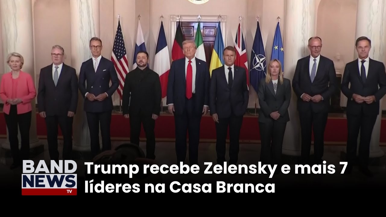 Trump recebe Zelensky e mais 7 líderes na Casa Branca | BandNews TV