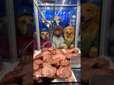 Dogs Playing the Meat Claw Machine 😭🐾🥩