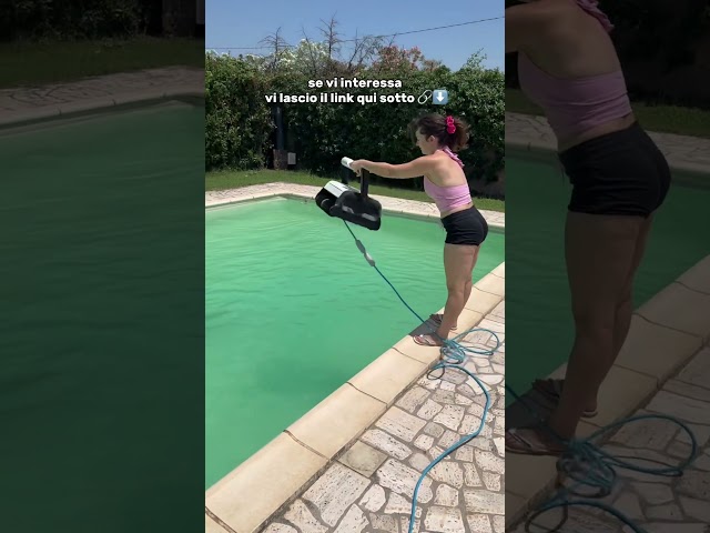 LA PISCINA ERA VERDE🤢 #pool #poolcleaning #federicazongoli #puliziapiscina #vlog #pulizietime