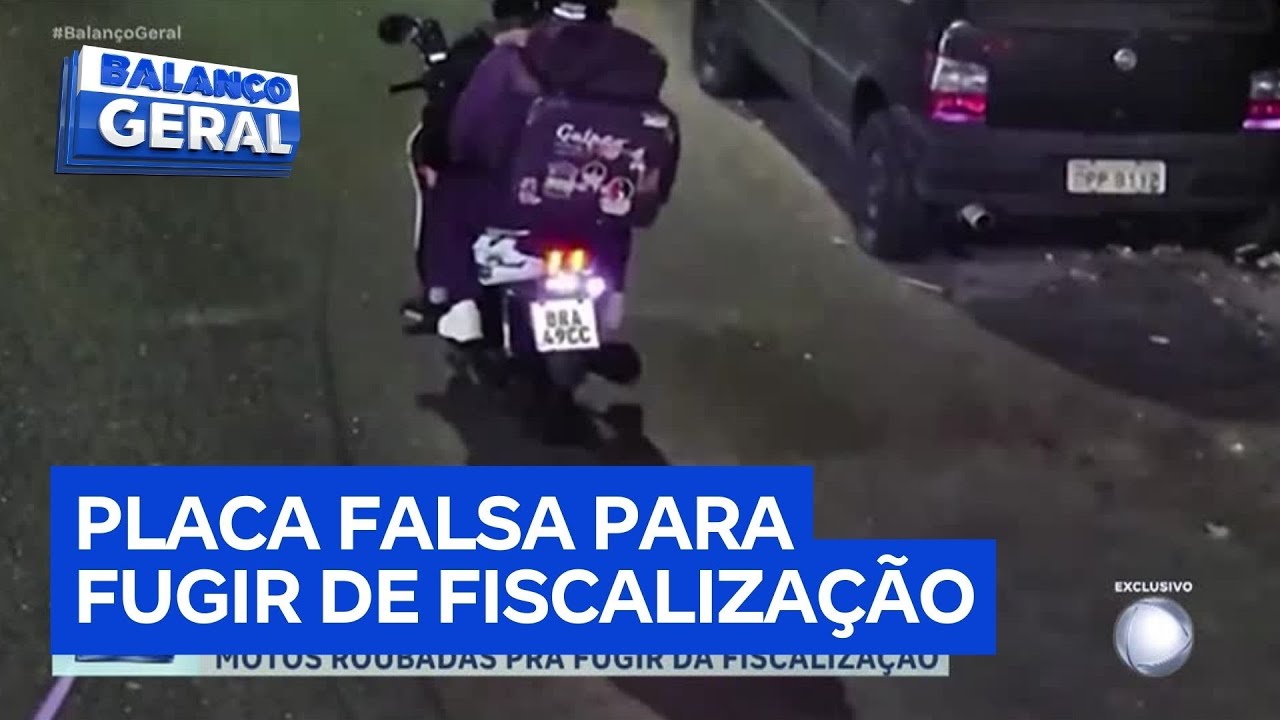 Criminosos usam placas falsas em motos para burlar fiscalização em SP