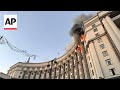 Ukraines Prime Minister shows damage of government building in Kyiv