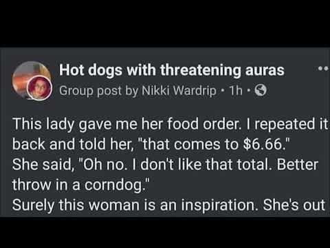 The chosen woman and her corndog.