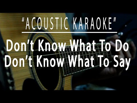 Upload mp3 to YouTube and audio cutter for Don't know what to do, Don't know what to say - Acoustic karaoke (Ric Segreto) download from Youtube