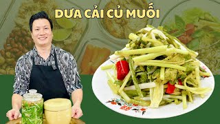 Hướng đẫn muối DƯA CẢI CỦ giòn ngon vàng ươm đúng chuẩn | Cùng Cháu Vào Bếp