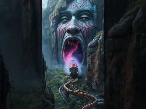 Mysterious AI Train Tunnel | Surreal Fantasy Landscape | Viral Shorts