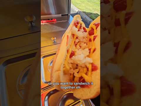 condiments above and below! #pov #fyp #food #hotdog #shorts