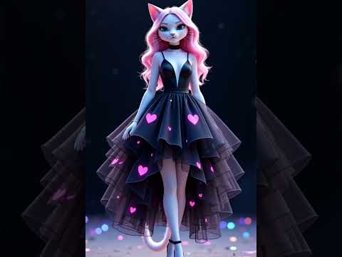 ✨ Unbelievable Neon Heart Catwalk ✨🐱❤️