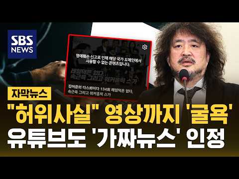 "허위사실 유포" 영상까지 '굴욕'..유튜브도 '가짜뉴스' 인정했다 (자막뉴스) / SBS