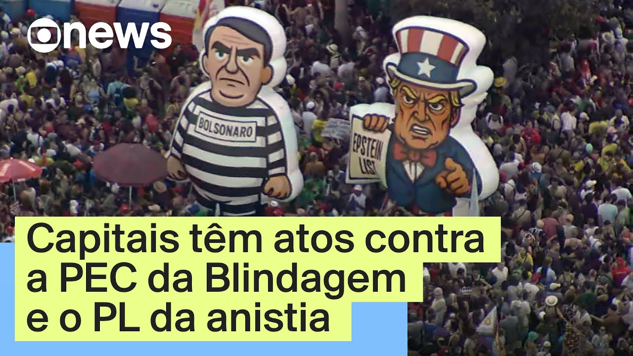 Capitais têm atos contra PEC da Blindagem e PL da anistia