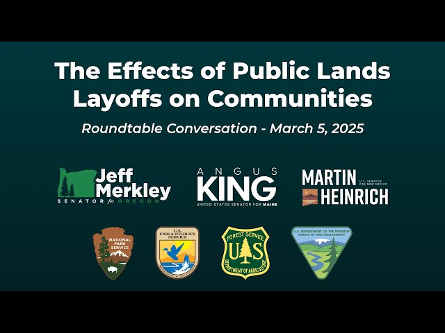 Senators Merkley, Heinrich, and King joined recently fired federal workers from Oregon and around the country who protect our treasured public lands and a small business owner impacted by public lands layoffs to discuss the impacts of Donald Trump and Elon Musk’s reckless layoffs.