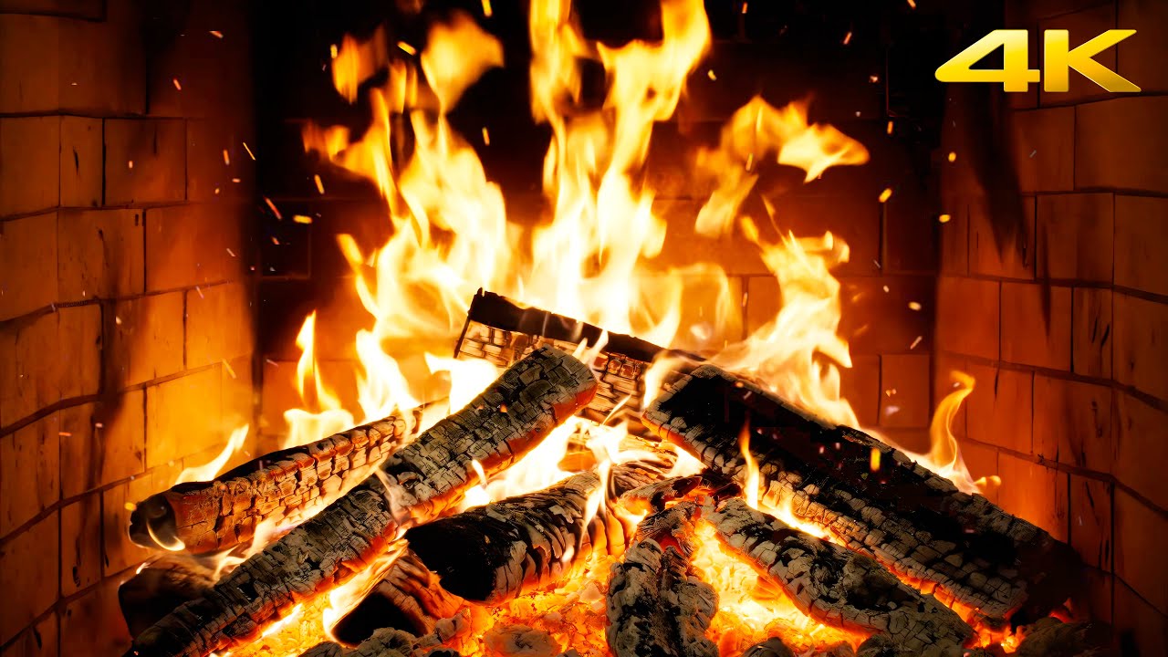 🔥 The Most Ambient Fireplace (NO MUSIC) with Smoldering Embers with Woodfire Symphony for Balance