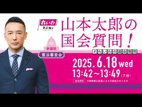 山本太郎の国会質問！参議院・憲法審査会（2025年6月18日13:42頃～）