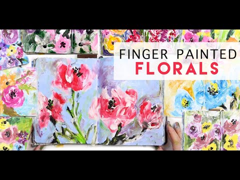 finger painted florals