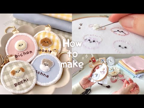 Handmade Vlog ｜犬の名前入りキーホルダーを作る🐶🐾 🪡 ｜ embroidery