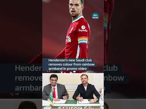 Henderson’s new club removes colour from rainbow armband in promo #saudiarabia #ettifaq #football
