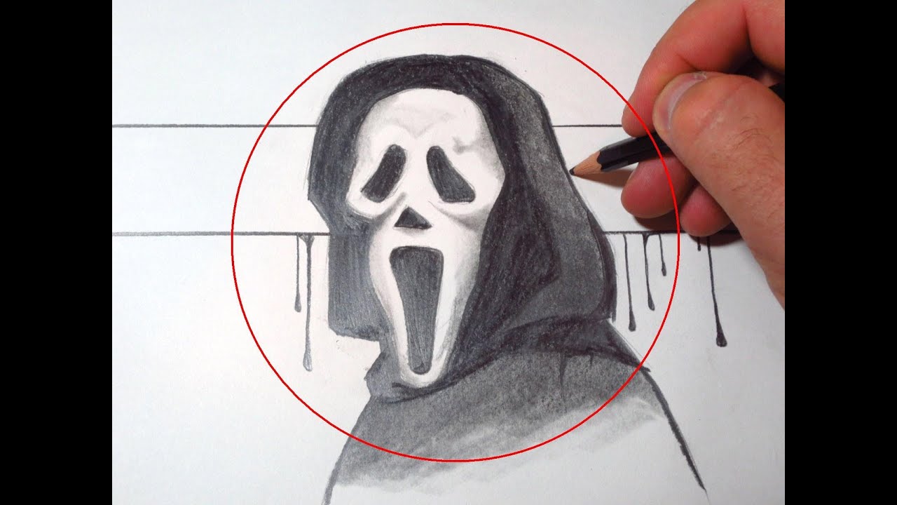 How To Draw Scream Mask (Ghostface) - YouTube