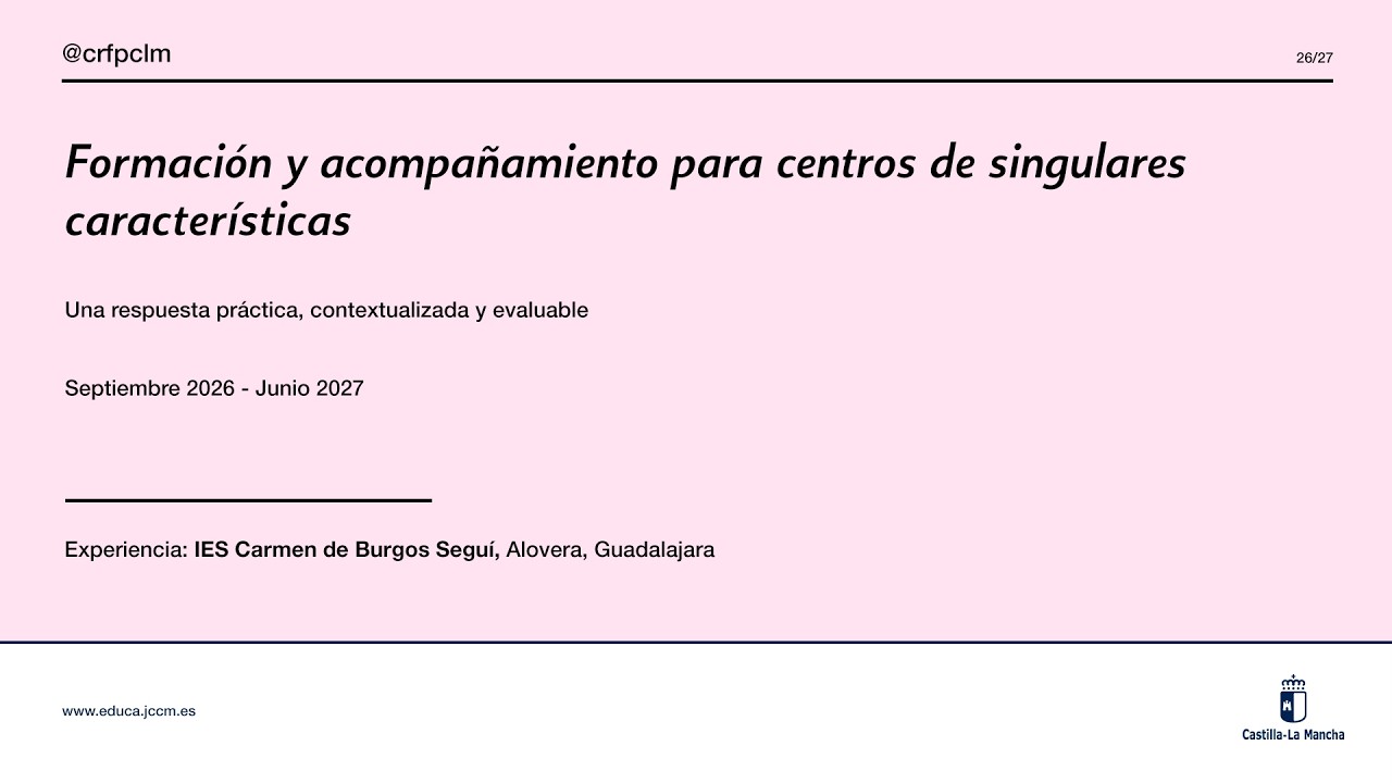 Formación y acompañamiento para centros de singulares características. IES Carmen de Burgos Seguí
