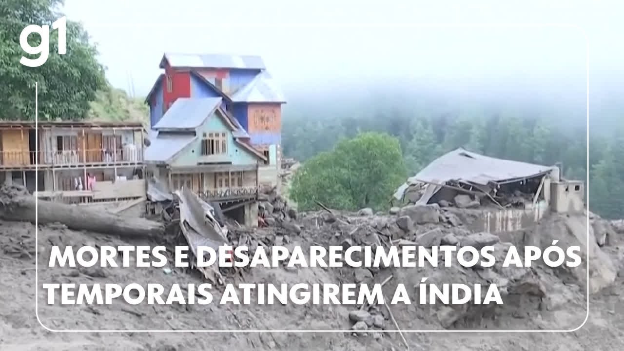 Temporais na Índia deixam mortos e desaparecidos