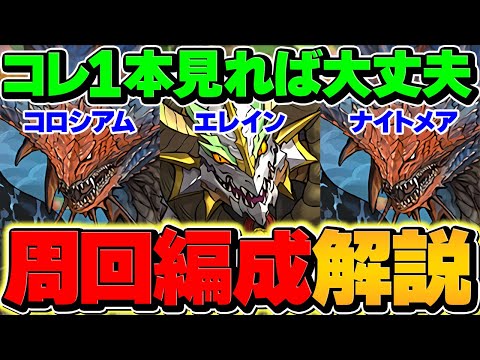 【ガチャ3回】フェス限ヒロイン周回編成3パターン解説！条件全対応！コロシアム！エレイン！ナイトメア！【パズドラ】