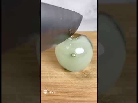 【ASMR】ガラスのリンゴ切ってみた