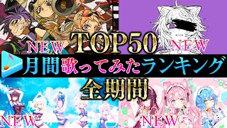 【ALLTIME全期間/月間TOP50】8月ホロライブ歌ってみた月間ランキング 50 most viewed cover song this