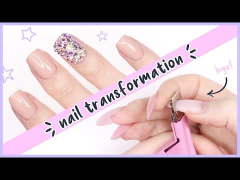 Amazing Nail Transformation: From Long Polygel To Cute Short Manicure ✨
