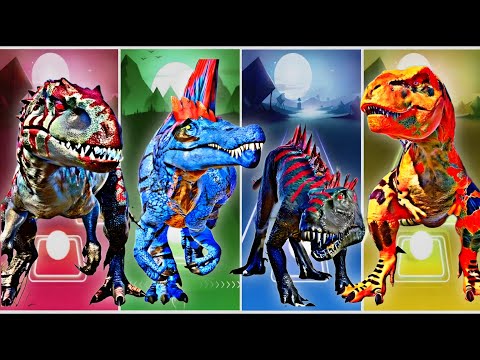 🎵🦖 "Color Dino Dance Battle – Red vs Blue vs Green vs Yellow vs Pink!"Tiles hop Edm rush
