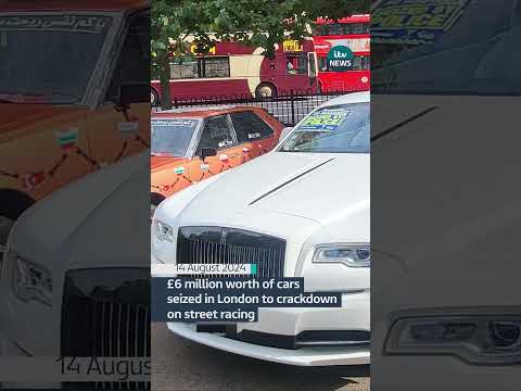 £6 million worth of cars seized in London to crackdown on street racing #itvnews #crime #news