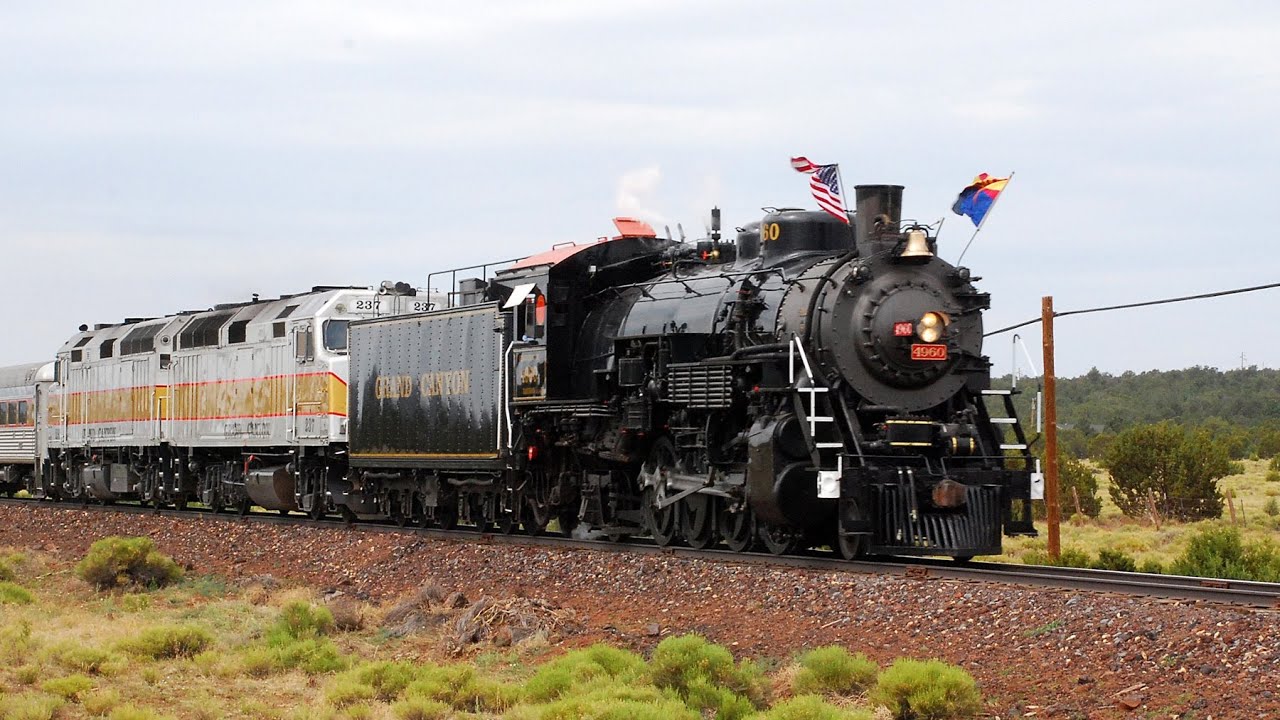 Grand Canyon Railway Steam Train at speed - YouTube