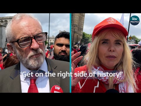 'Get on the right side of history!' Corbyn and Paloma Faith at Gaza protest