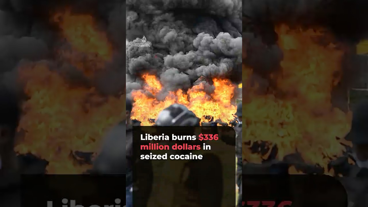 Liberia burns 4.2 metric tons of cocaine after record drug seizure | #AJ shorts