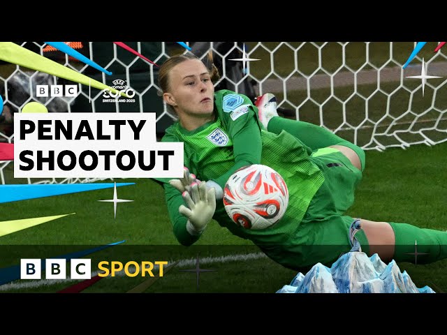 England beat Spain in Euro 2025 final - FULL PENALTY SHOOTOUT | BBC Sport