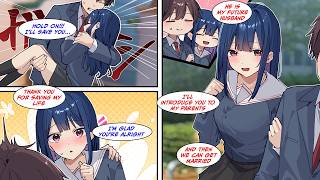 [Manga Dub] I saved the coolest girl in school from falling down the stairs, and the next day...