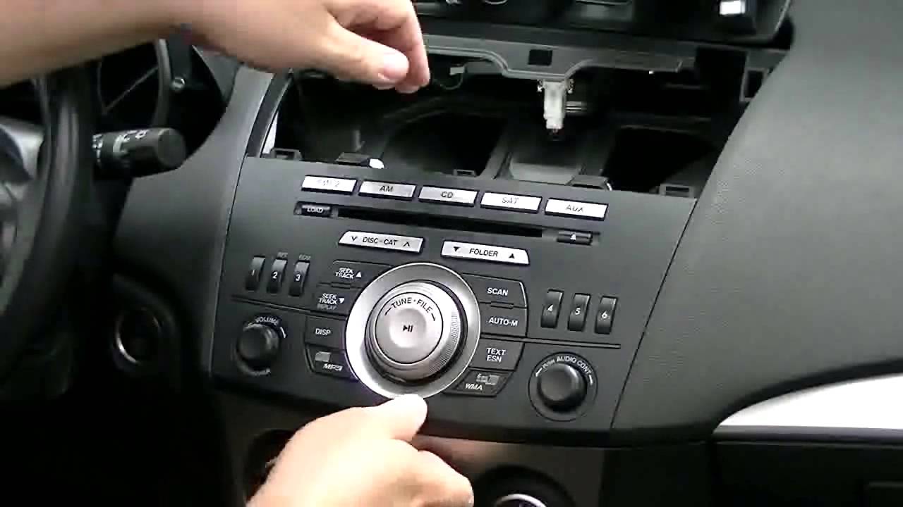 Mazda 3 2010+ original radio unit removal - YouTube mazdaspeed 6 stereo wiring diagram 