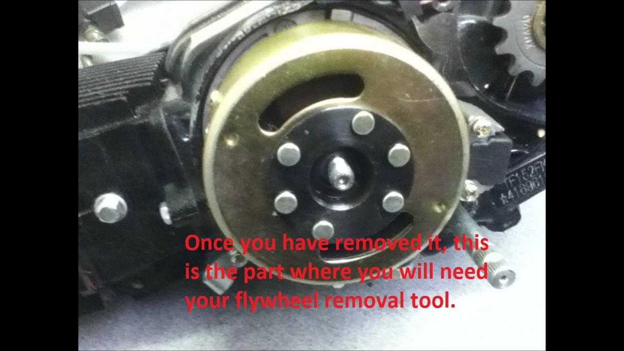 how to remove a stator plate on a pitbike - YouTube 110cc atv cdi wiring diagram 