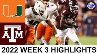 #13 Miami vs #24 Texas A&M | College Football Week 3 | 2022 College Football Highlights