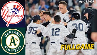 Yankees vs. Athletics Game Highlights , Apr 25 2024 | MLB Season 2024