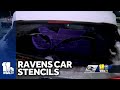 Fans get cars stenciled with Ravens logo for playoffs