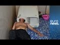 Man gets head stuck in washing machine-Exclusive visuals