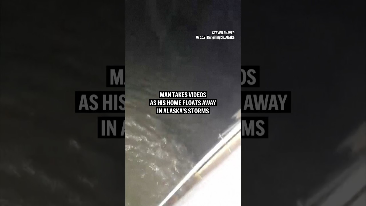 Man takes videos as his home floats away in Alaska's storms