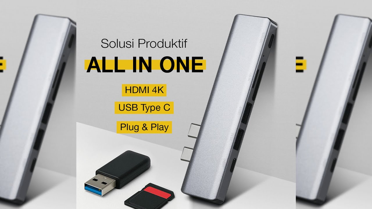 Pratinjau video produk SATACHI USB Hub Type C MacBook 7in2 USB Type C HDMI MicroSD PD - BYL-2101