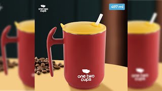 Pratinjau video produk One Two Cups Gelas Kopi Stainless Steel Insulation Sealed Cup 497ml - FG9