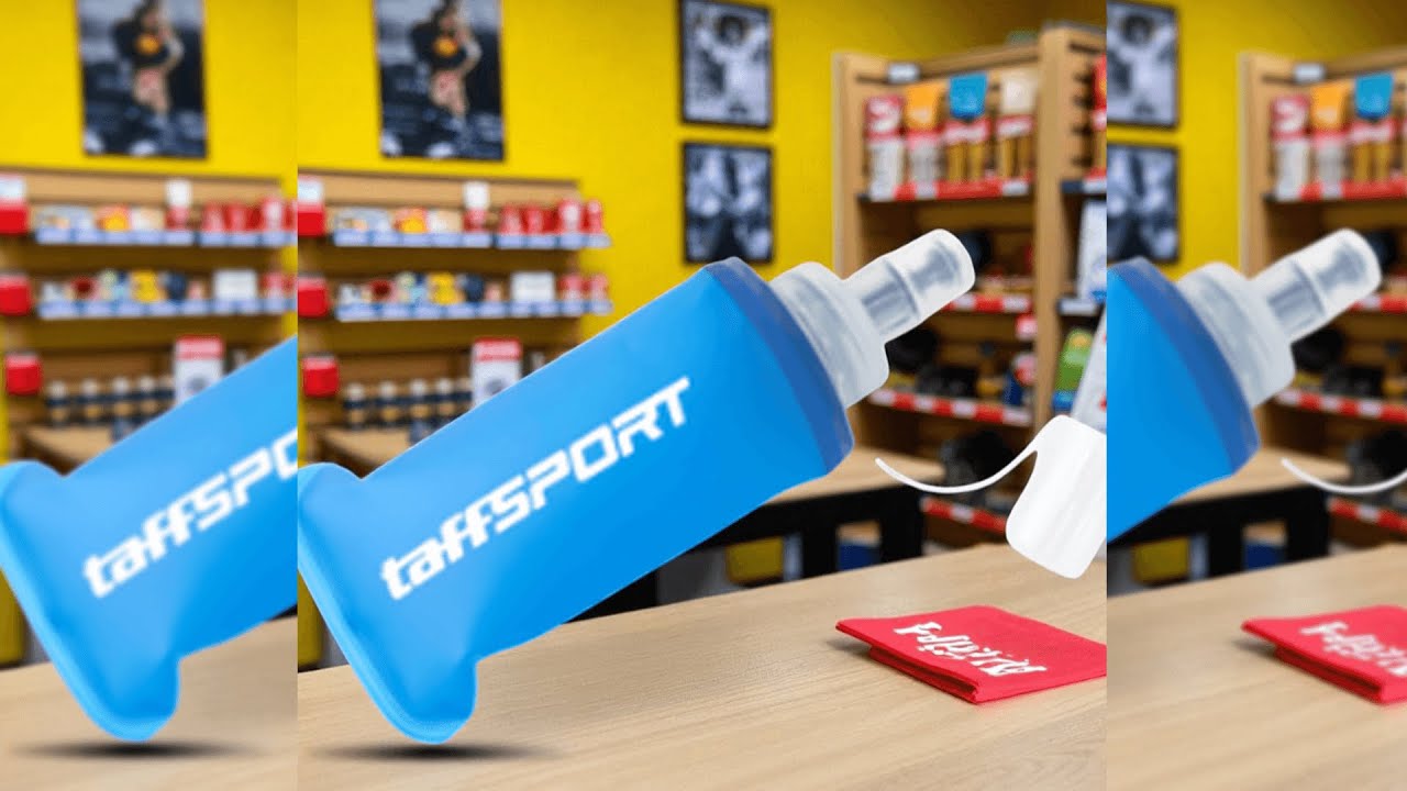 Pratinjau video produk TaffSPORT Botol Minum Soft Flask Foldable Sport Water TPU 150ml - TFB-10